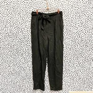 Majorelle Black Linen Belted Ankle Pants Size Small S